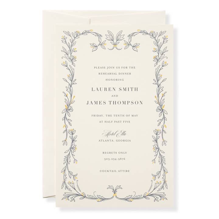 Karen Adams Designs - Wholesale Invitations - Ava in Deep Sea Invitations