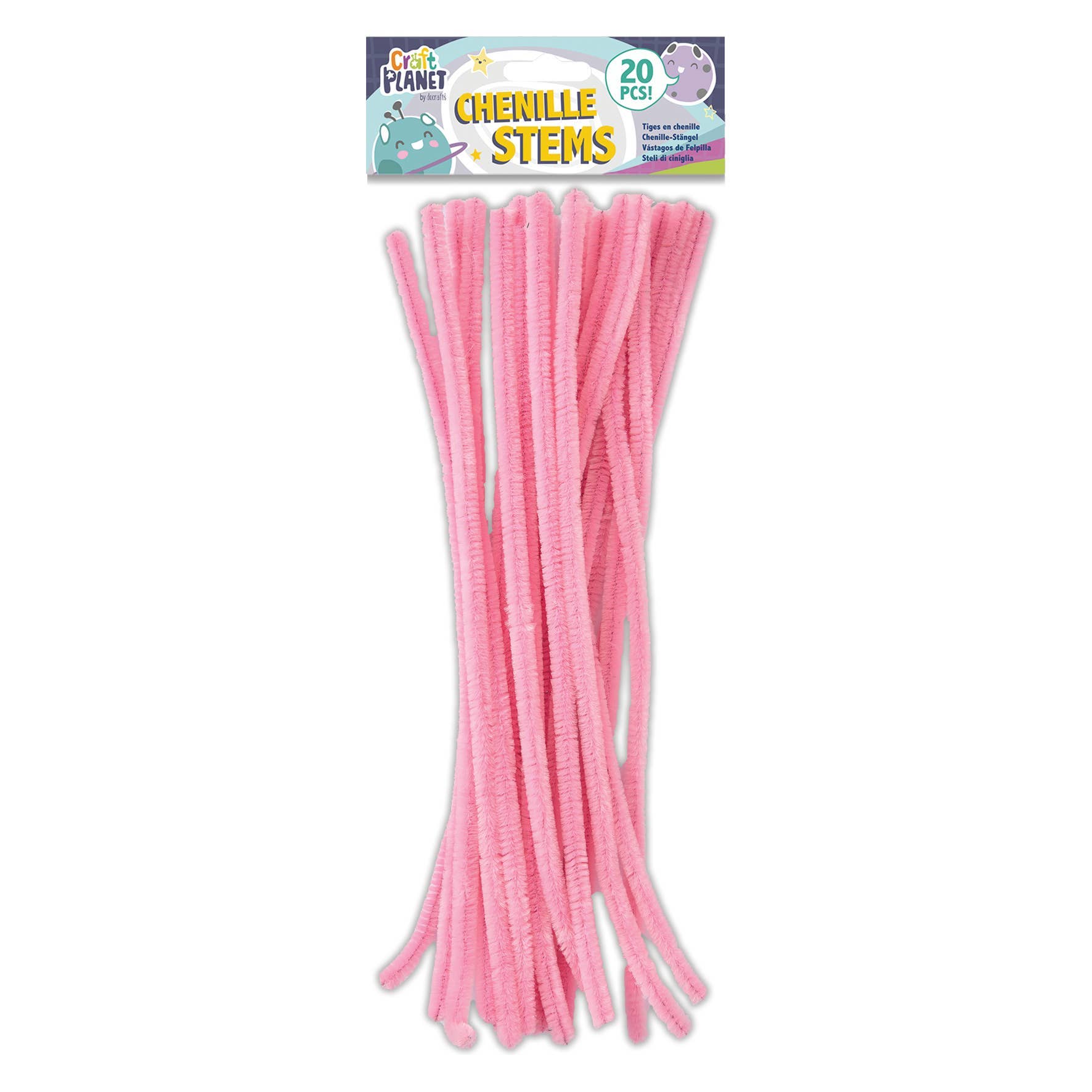 West Design Products UK – wholesale Craft supplies – Craft Planet Coloured Pipe Cleaners 300mm 20 Pack Pink0