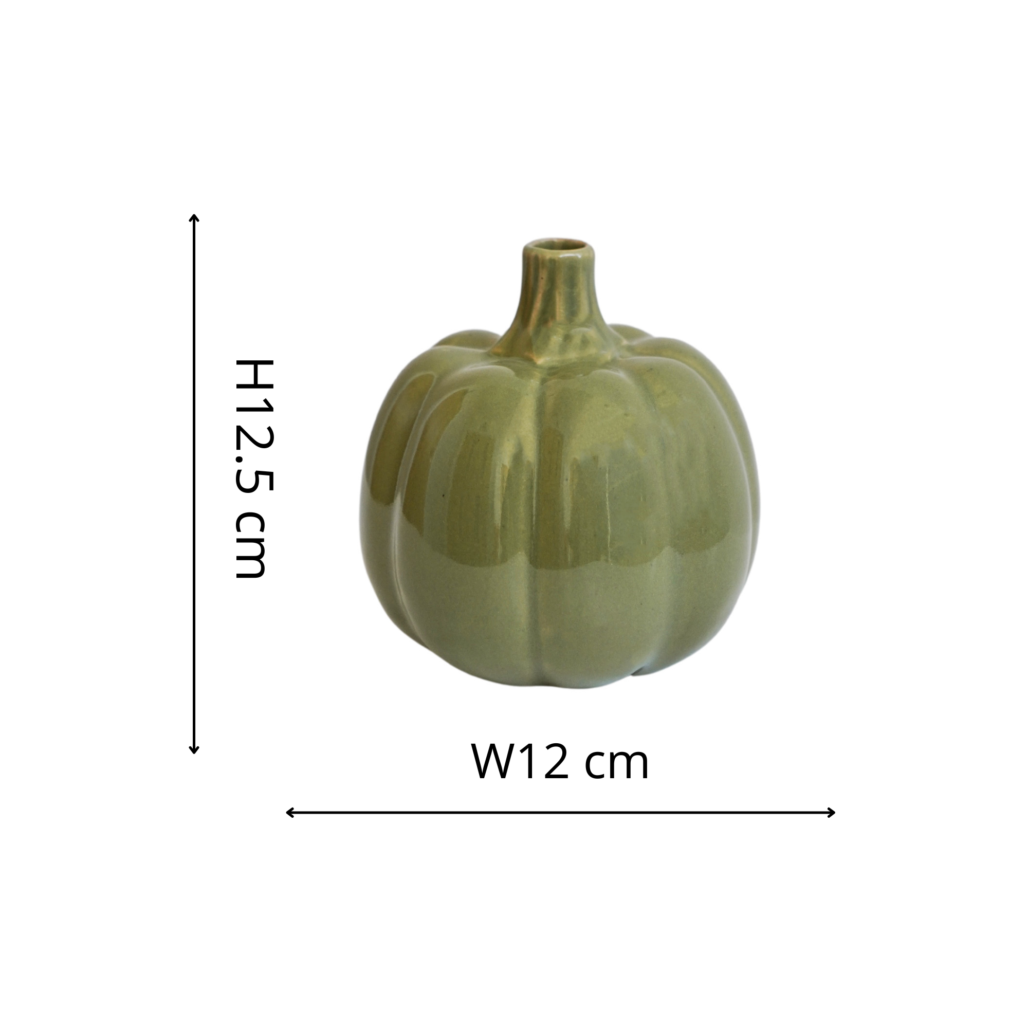 Ivyline International - Wholesale Vase - Glazed Pumpkin Bud Vase H12.5cm D12cm3