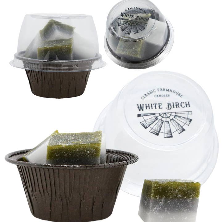 Witte berk 4 oz Cup Wax smelt voor wholesale door Classic Farmhouse Candles