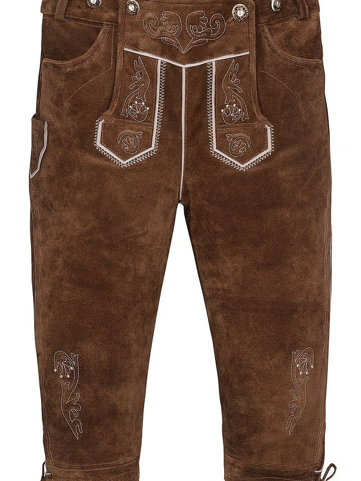 Traditionella läderbyxor knäbyxor mellanbrun för wholesale av Edelnice Trachtenmode GmbH & Co. KG