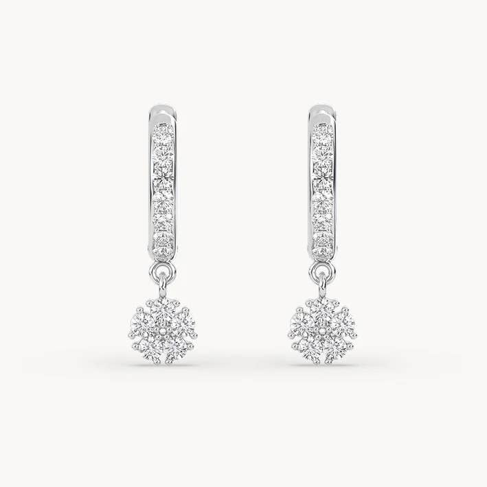 Chic Round Diamond Earrings in 14k Gold, Engagement for wholesale by OISHI DIAMONDS