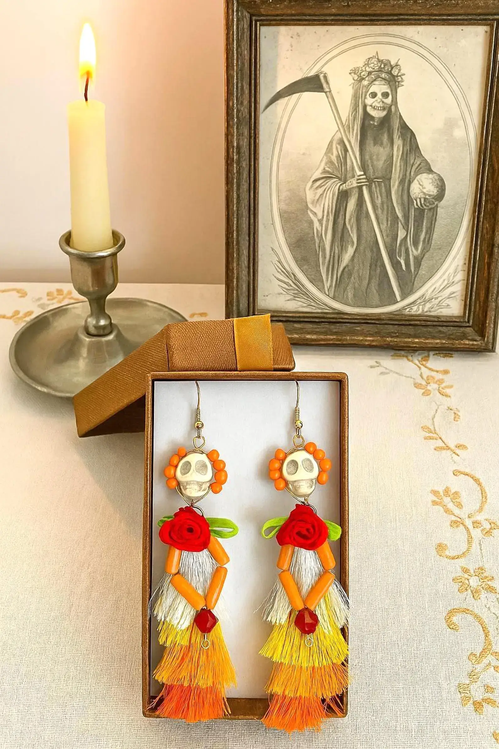 Wild & Free - Wholesale Dangle Earrings - Human skeleton earrings inspired by Mexico and Santa Muerte1