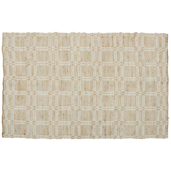 Casia Hemp & Cotton Rug, Grid 5x7 for wholesale by HomArt