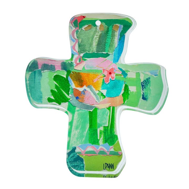 Green Everlasting Love Acrylic Cross for wholesale by Lauren Dunn