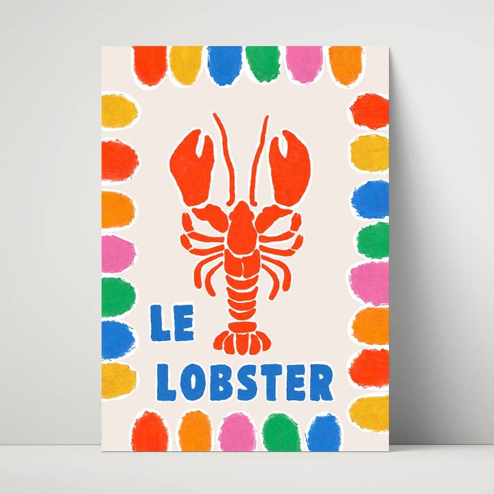 Stampa d'Arte Colorata di Aragosta per la vendita all'ingrosso da parte di Maddison Ball Creative