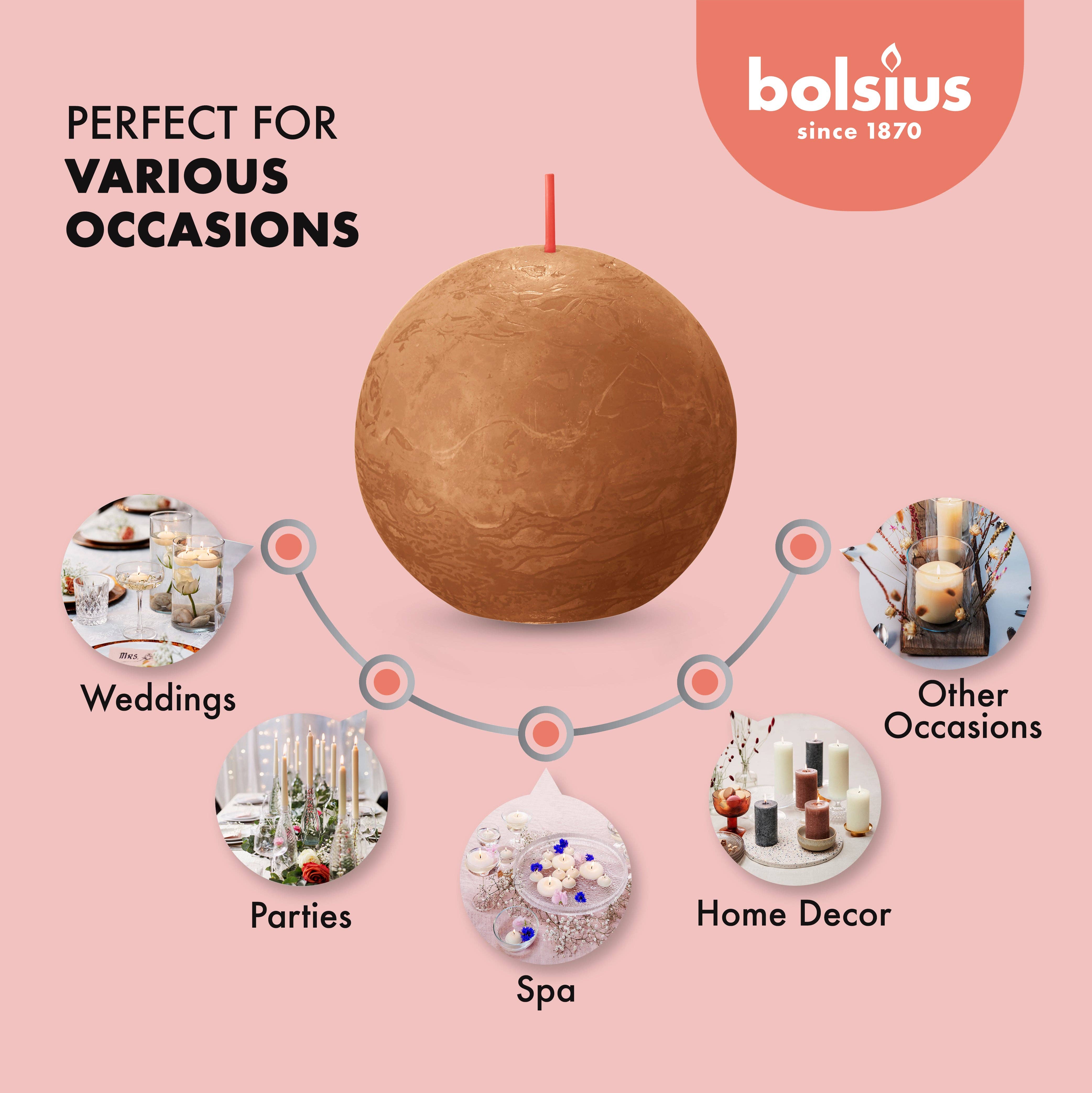 BOLSIUS – Velas de decoração por atacado – 6 Velas rústicas 3" - Inperfuted - Natural - Eco-Friendly - Cera Plant-Based - **Vendido Individualmente25