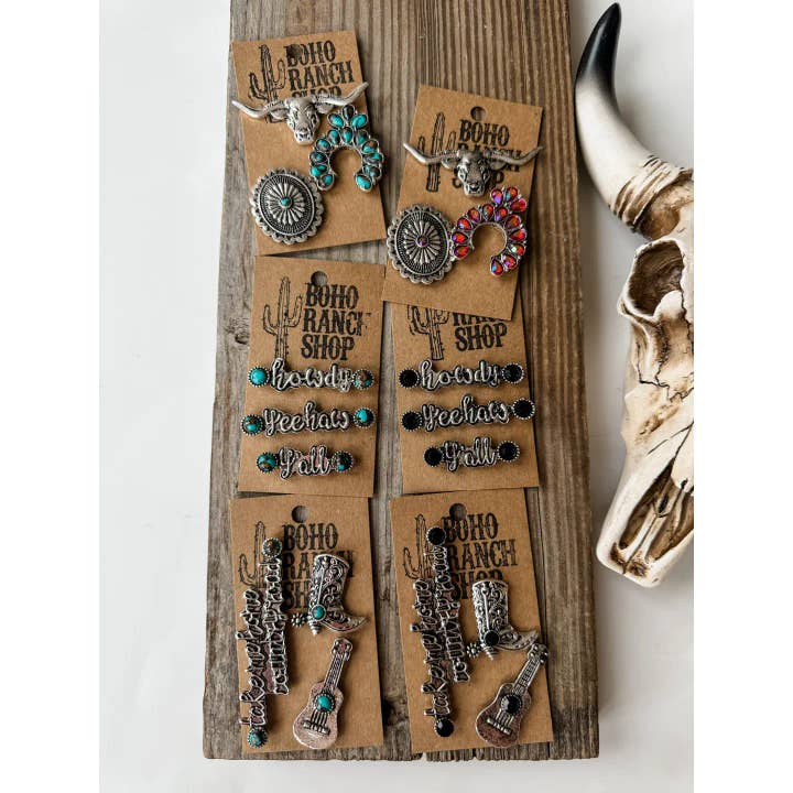 Boho Ranch Shop - Wholesale Hat Accessory - Women's - Western Trucker Hat Cap - Magnetic Hat Pin Set
