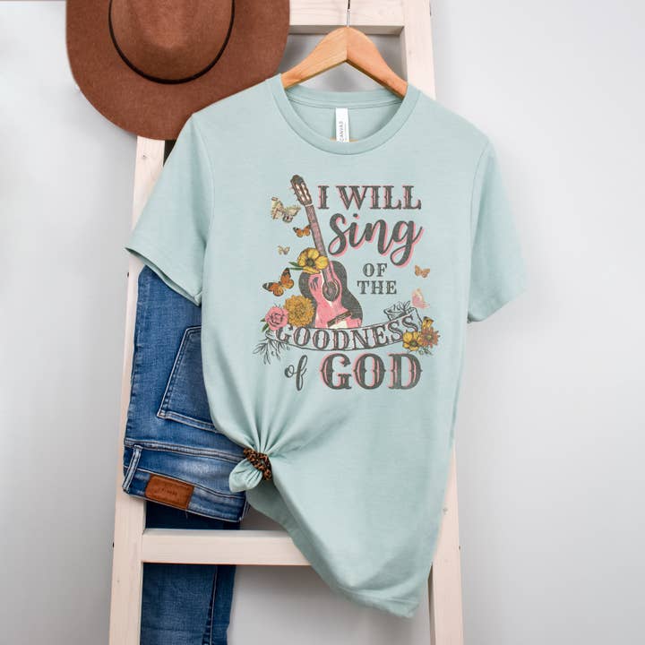 Sing The Goodness of God | Short Sleeve Crew Neck for wholesale by Uplifting Threads Co Wholesale