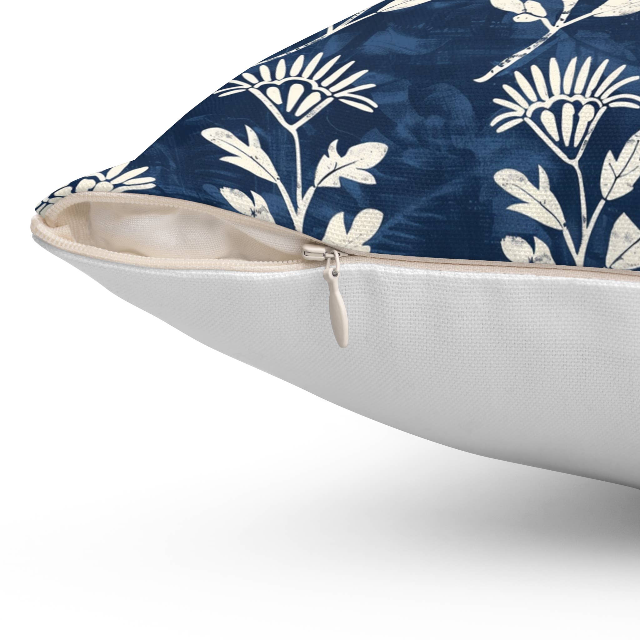 NorraVilla - Wholesale Chair Cushion - Indigo Blue Block print Linen Pillow / Cushion Cover Hanes1