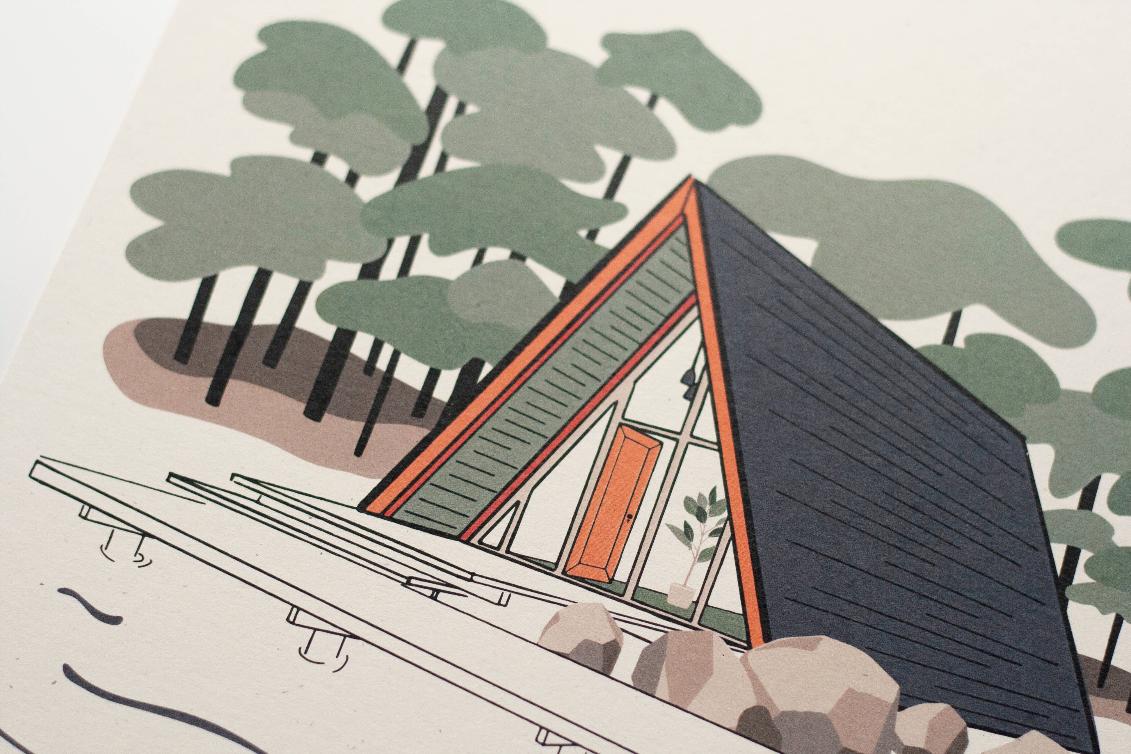 Telegram Print Co. - Wholesale Art Print - Mid Century, Beach Aframe, 8x10 Print3