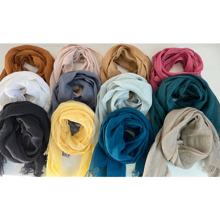 VIKOLINO – Großhandel Schal – Damen – Transparenter Leinen-Schal (Gaze)3