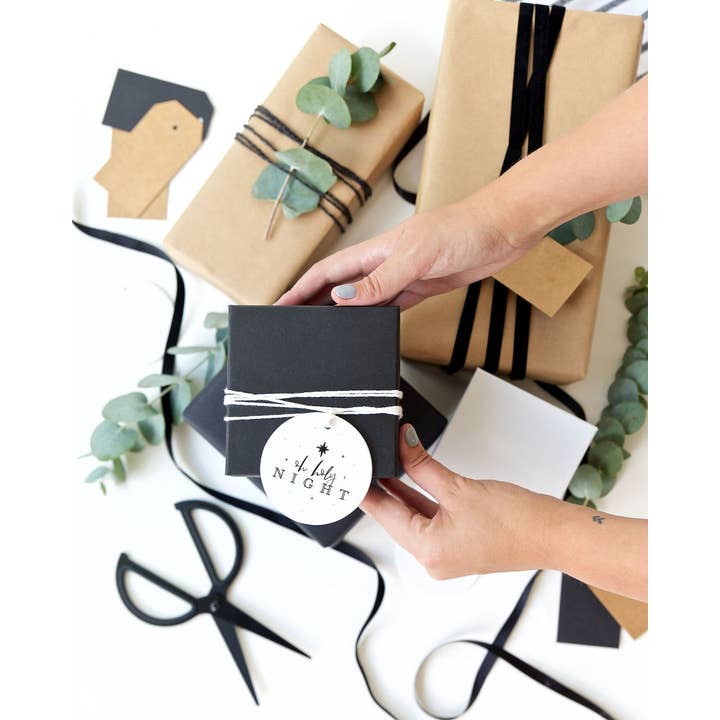 The Cotton & Canvas Co. - Wholesale Ornament - Oh Holy Night Christmas Ornament with Ribbon and Box1