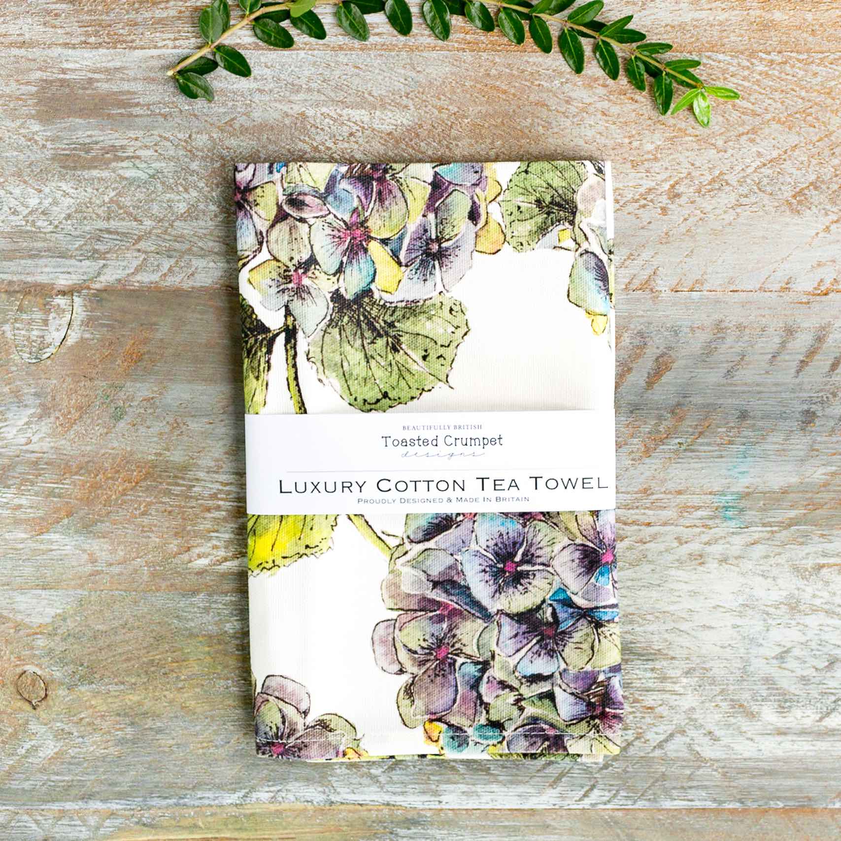 Toasted Crumpet - Wholesale Tea Towel - Hydrangea Pure Tea Towel