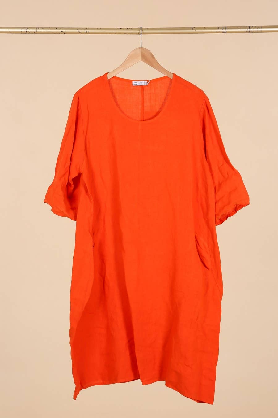 la maison des fibres naturelles - Wholesale Dress - Women's - Round neck dress in 100% linen 676134