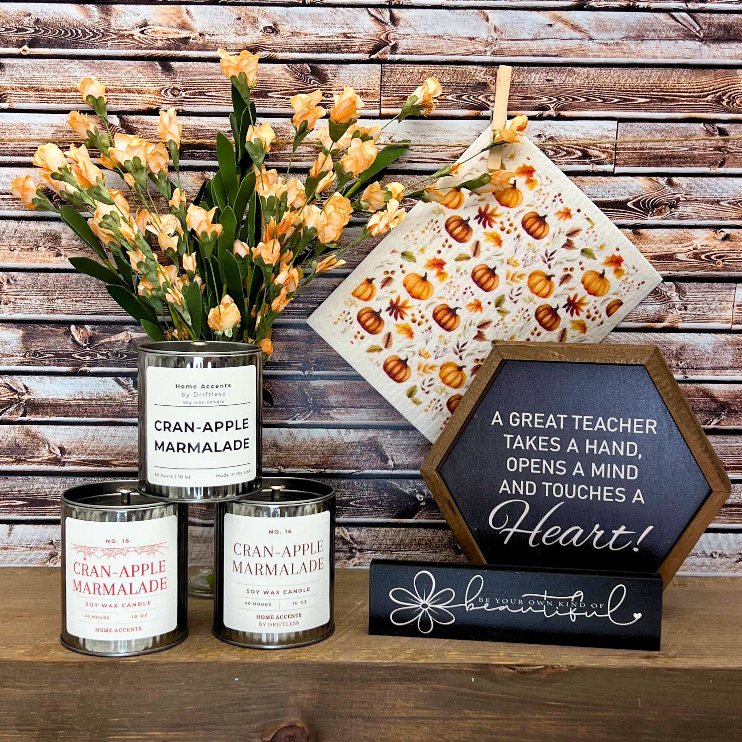 Home Accents By Driftless - Wholesale Jar/Filled Candle - Cran-Apple Marmalade Halloween Soy Wax Candles - Fall Decor1