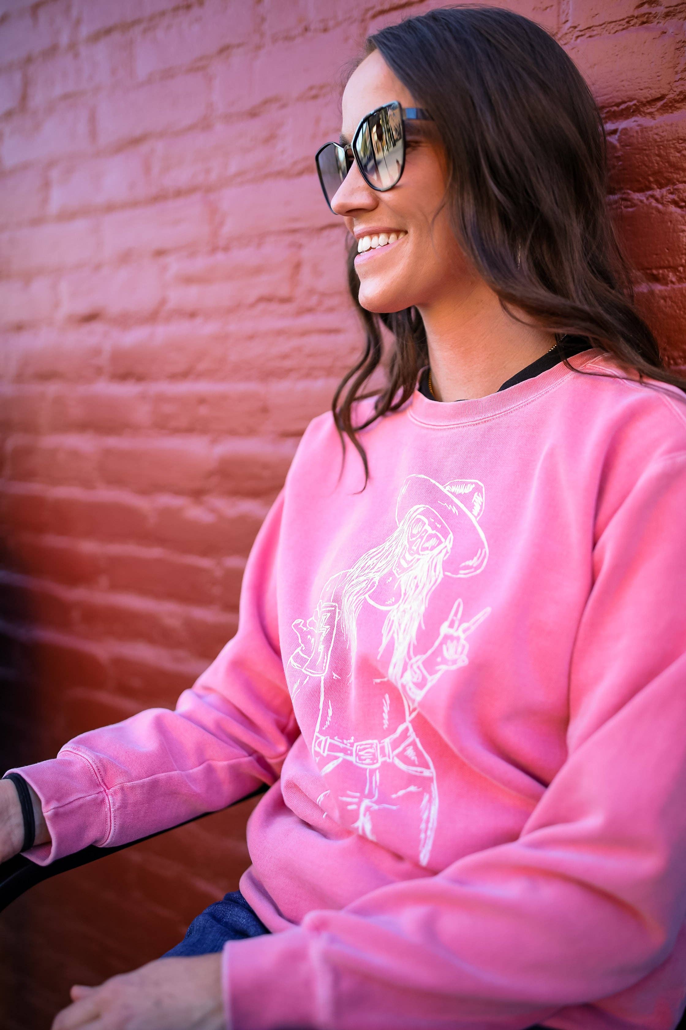 Outlaw Cowgirl Crewnecks - Watermelon for wholesale on Faire3
