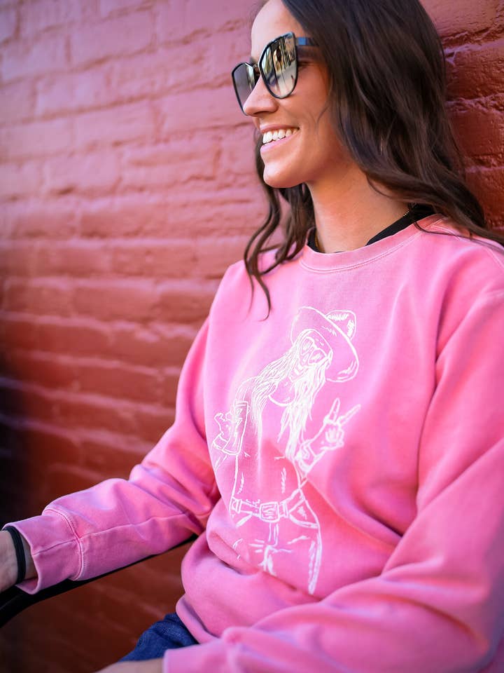 Outlaw Cowgirl Crewnecks - Watermelon for wholesale on Faire3