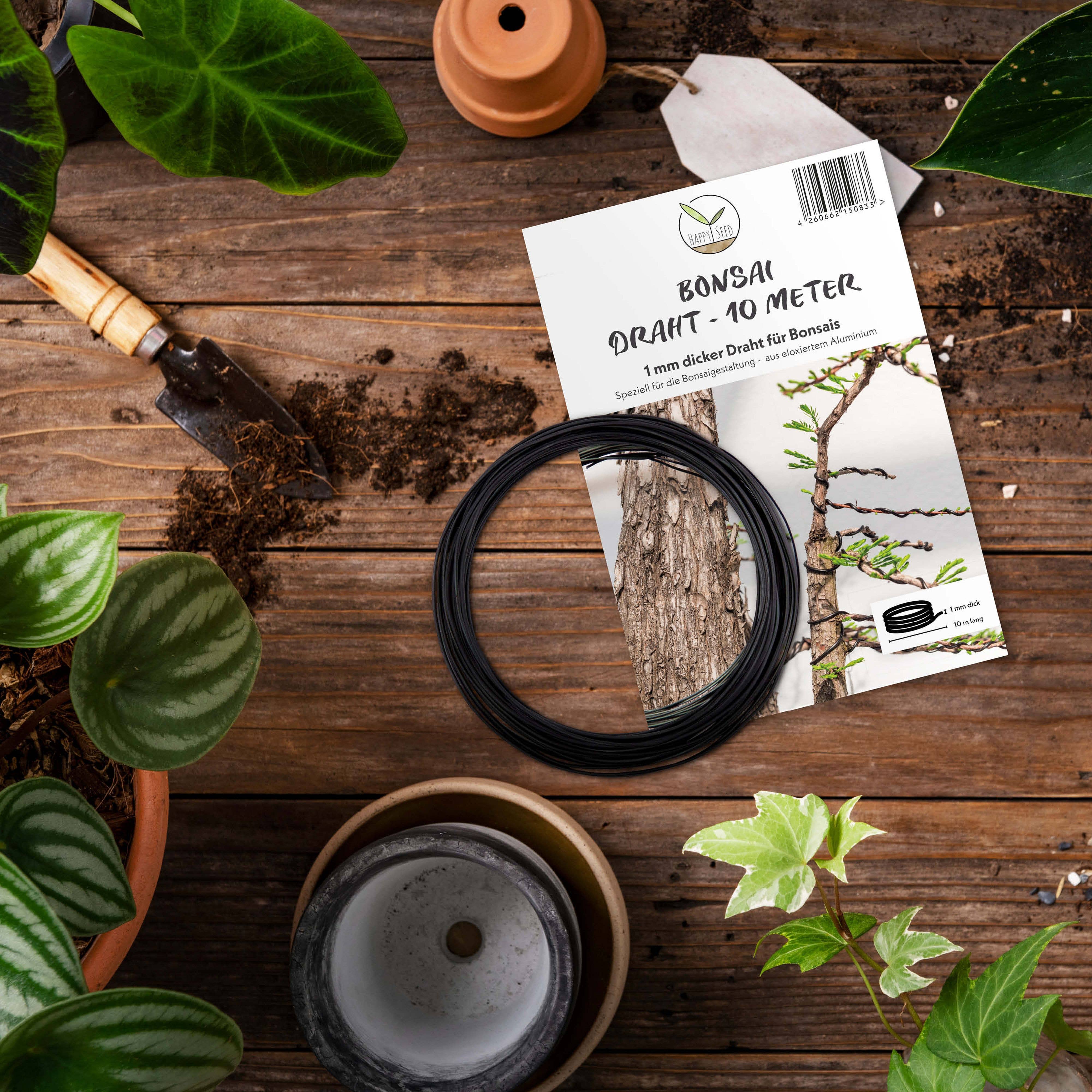 Vendix GmbH - Wholesale Garden Tool - HappySeed 10m Anodized Aluminum Bonsai Wire, Black6