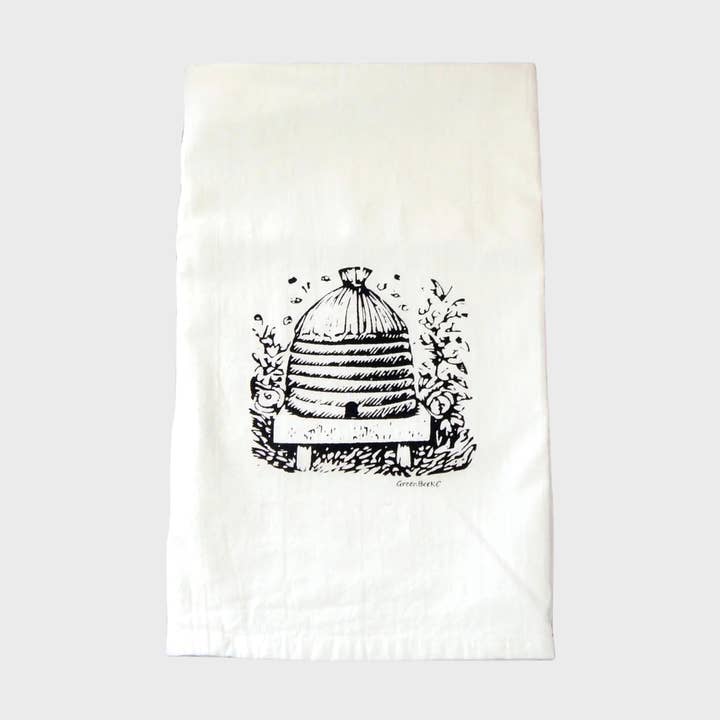 Bee Hive Dish Towel | Tea Towels | Flour Sack Kitchen Towels for wholesale by Green Bee Tea Towels