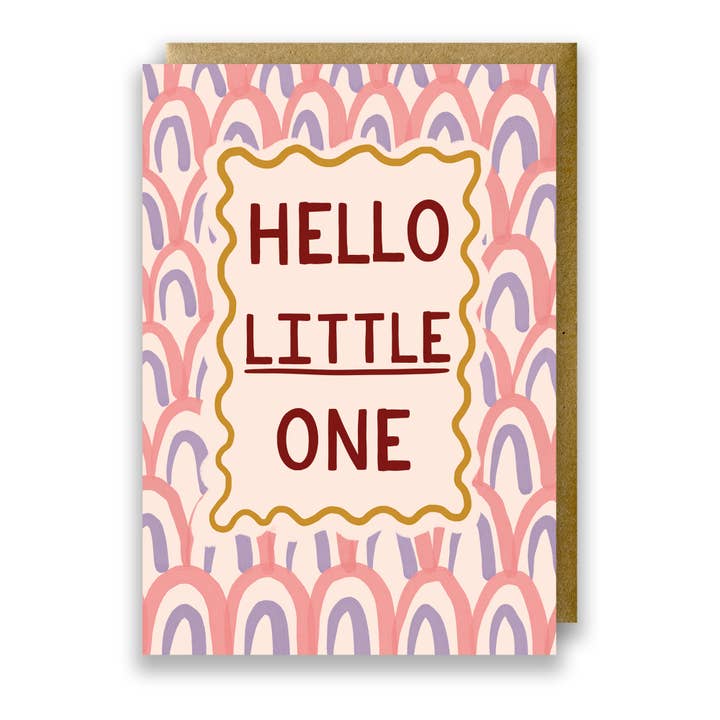 Geometric Recycled New Baby Girl Card - Hello Little One for wholesale by Jessie Maeve Studio