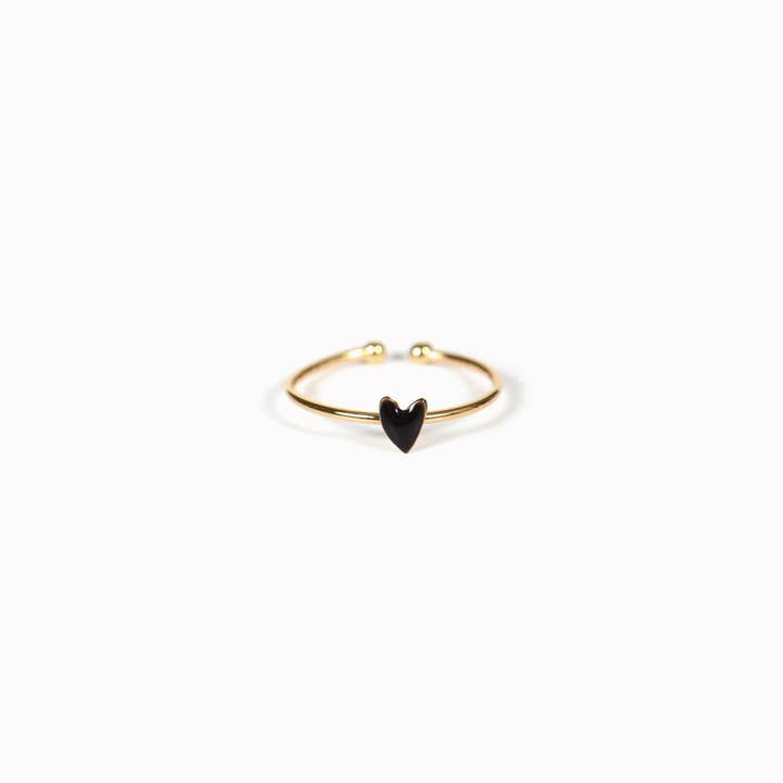 Bague coeur GRANT (noir) pour la vente par Titlee