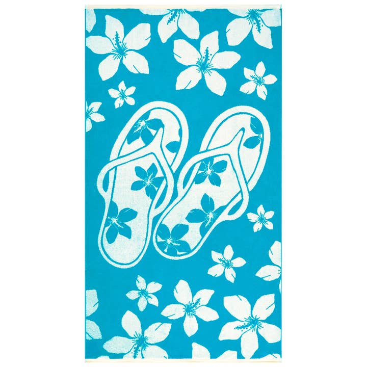 Beach towel terry velour jacquard 90x170 400g/m² - Milos for wholesale by Le comptoir de la plage