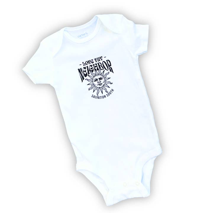 The Love Thy Neighbor Onesie for wholesale by Salvation South