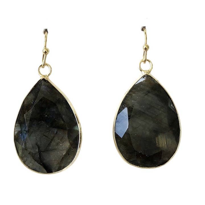 Brincos de lágrima de labradorita por atacado de Colour Addict Jewellery
