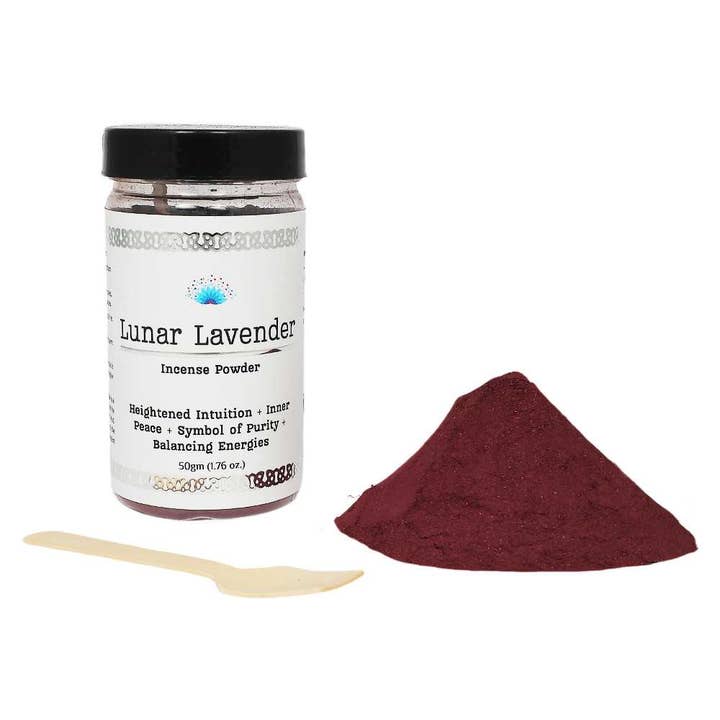 Poudre d'encens Lunar Lavender 50g pour la vente par Vrinda