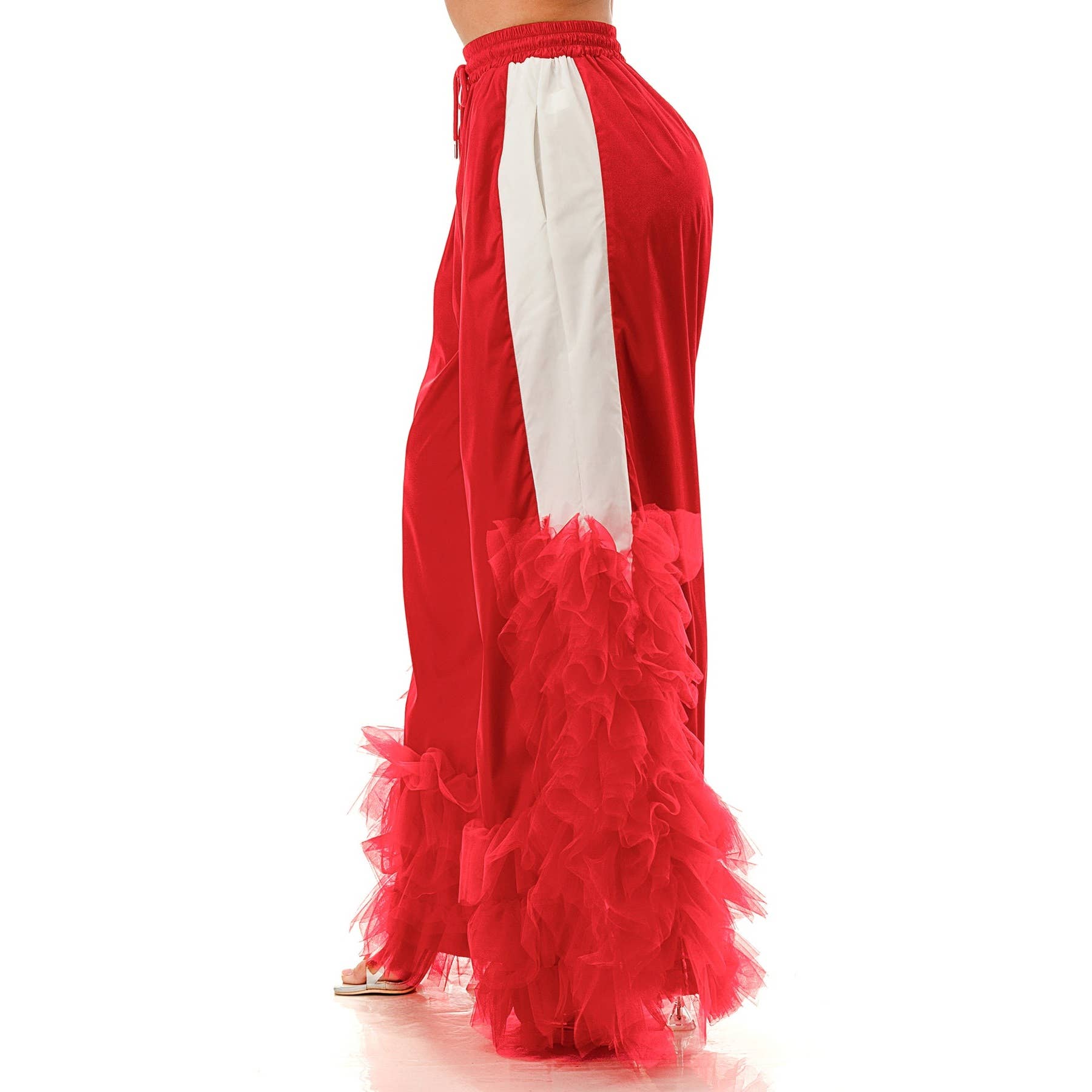 DORCAS – Engroshandel Bukser - Dame – Rynkedetalje Snøre Elastisk Talje Brede Ben Palazzo Bukser2