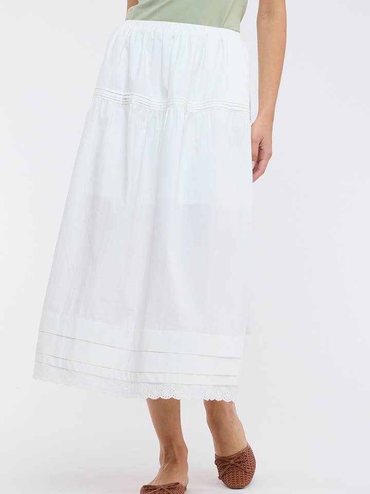 JUPE MIDI AVEC OURLET EN COTON / WL25-11916 pour la vente par Wishlist Apparel
