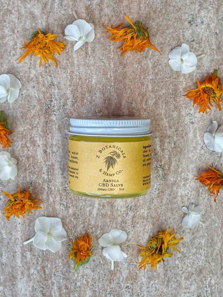 Arnica and CBD Salve, 2oz for wholesale by Z Botanicals & Hemp Co.
