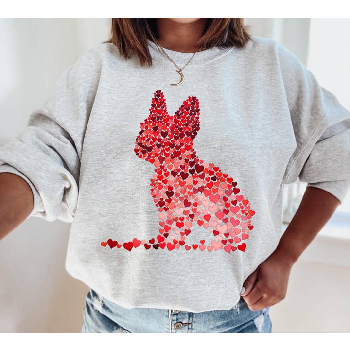 NVC Ecommerce LLC - Wholesale T-Shirt (Graphic) - Women's - French Bulldog T-Shirt, Valentine Dog, Dog Lover Sweater