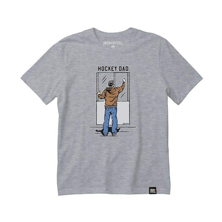 Hockey Dad By The Glass T-Shirt for wholesale by Iron+Steel Hockey