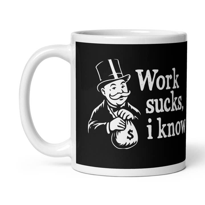 Werk is klote, dat weet ik - Mok voor wholesale door The Philosopher's Shirt