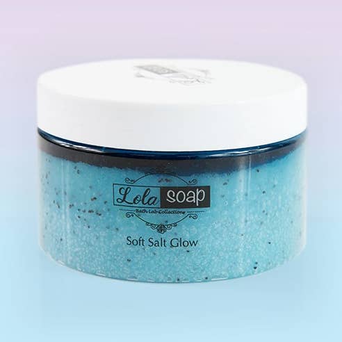 Gommage Bleu Doux au Sel pour la vente par Lola Soap