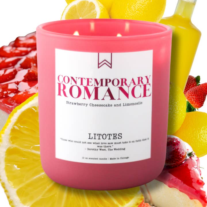 Contemporary Romance | Book-Themed Luxury Soy Candle | 12 oz for wholesale by Litotes Fragrances