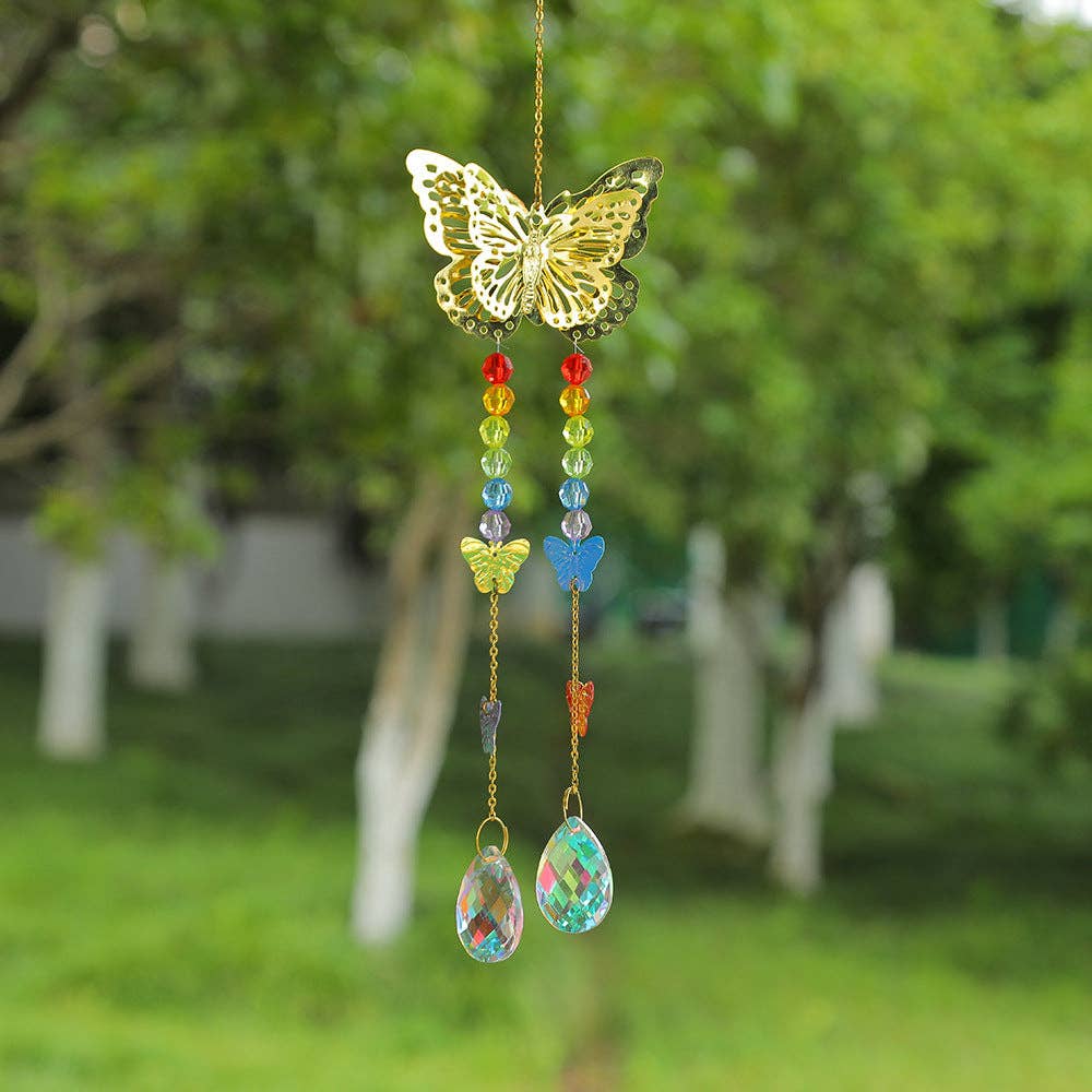 Colorful 3+ Hellow Butterfly Suncatcher Hangings DPH1932 for wholesale on Faire0