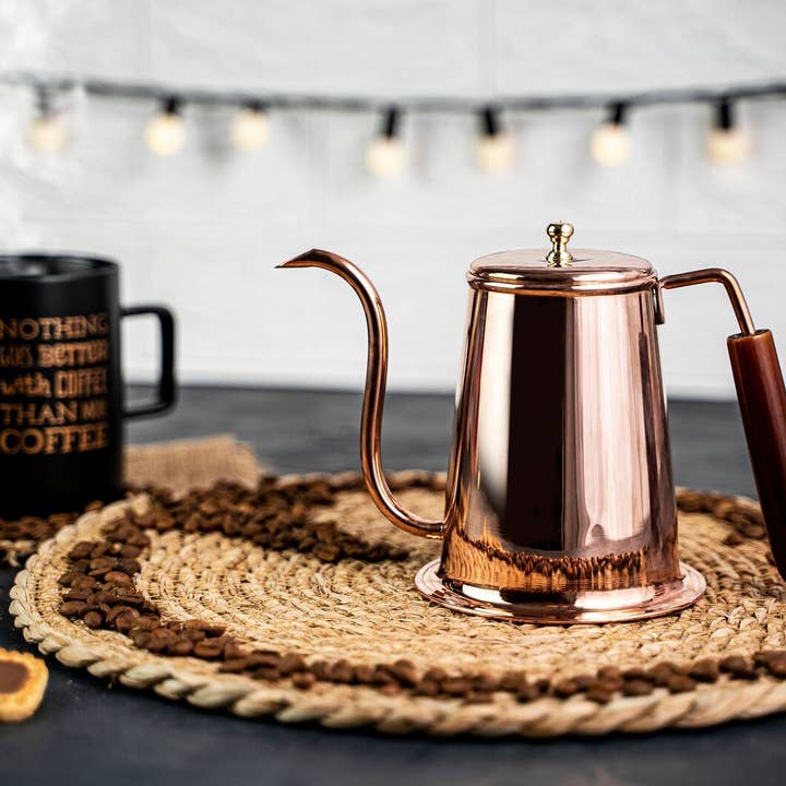 ANATOLIACRAFT - Wholesale Tea Pot - Copper Coffee & Tea Serving Pot | Handmade Solid Copper Coffee Pot | Handmade Copper Kitchen Utensil