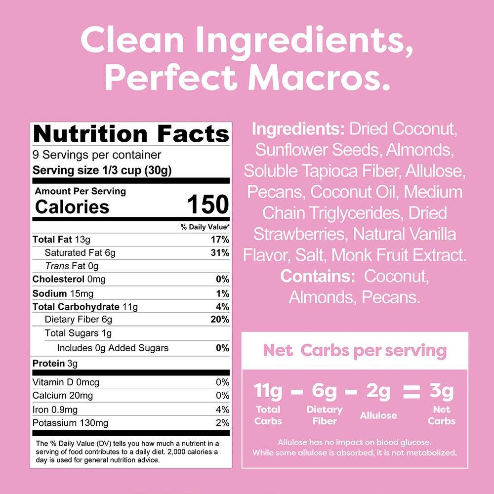 Kiss My Keto - Wholesale Granola - Granola Strawberry & Vanilla2