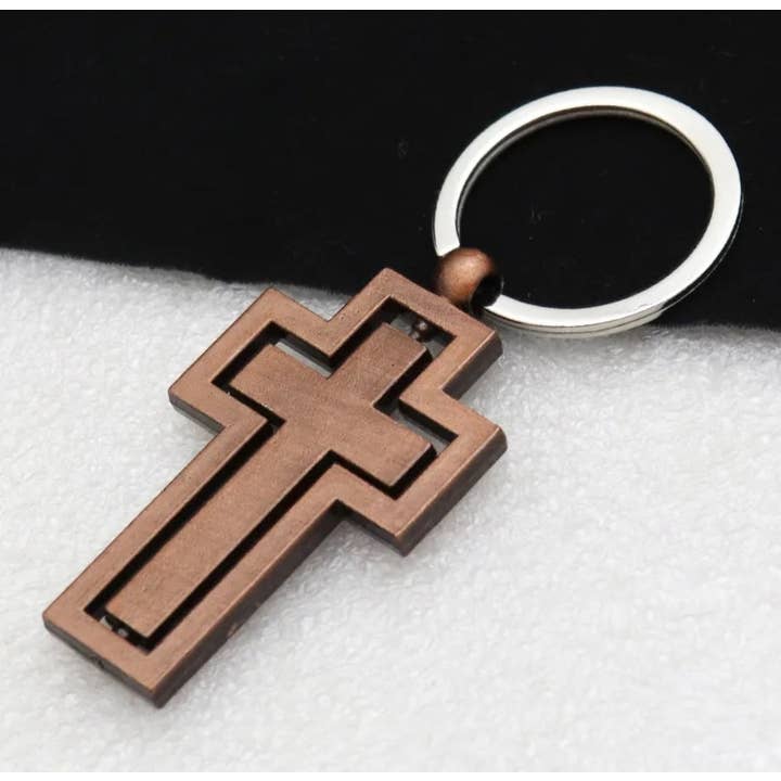 Llavero Cruz Giratoria - Acero Inoxidable para venta al por mayor de 2 Greeks Inc