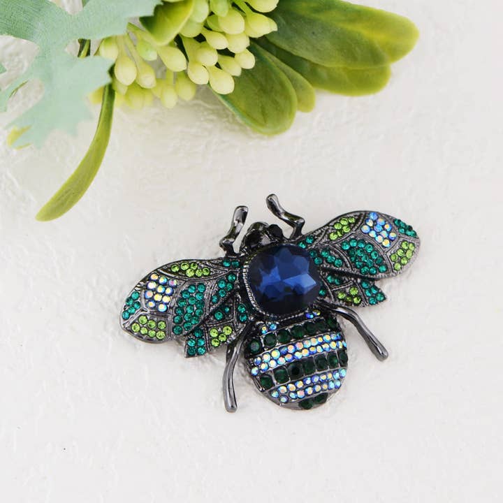 AK Brand – wholesale Brooch – Bee Brooch Pin Rhinestone Insect Flower Jewelry28