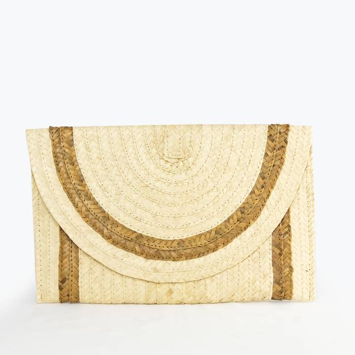 The Winding Road - Wholesale Clutch Bag - Women's - Straw Clutch - Ivory with Natural Trim