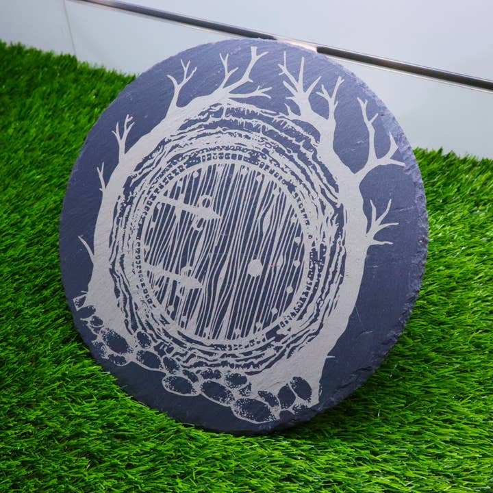 Herbs&Belles - Wholesale Serving Tray - Premium Hobbit Door Slate Serving Board, Kitchen Nerd Decor1