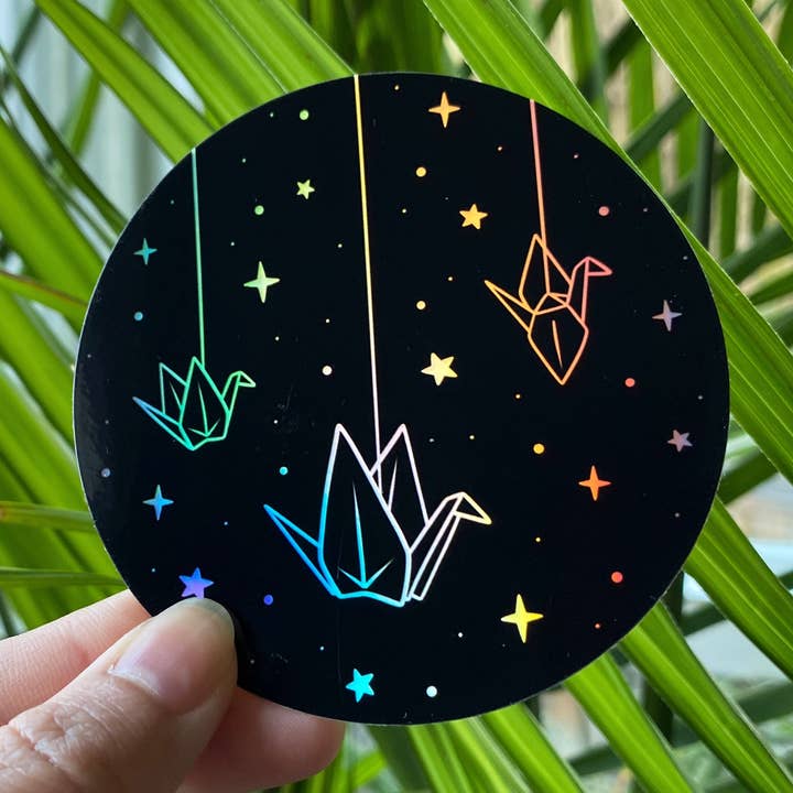 Holografiska kranar & stjärnor Vinyl klistermärke för wholesale av Kela Designs