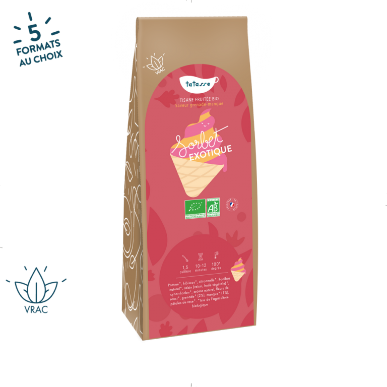 Tatasse - Wholesale Health/Detox Tea - Exotic Sorbet - Organic fruity herbal tea with rhubarb-mango flavor1
