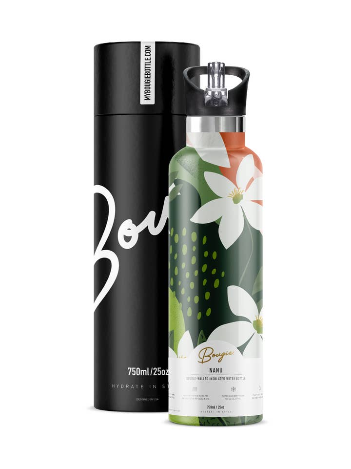 Bouteille d'eau isotherme NANU Oasis 25 oz pour la vente par My Bougie Bottle