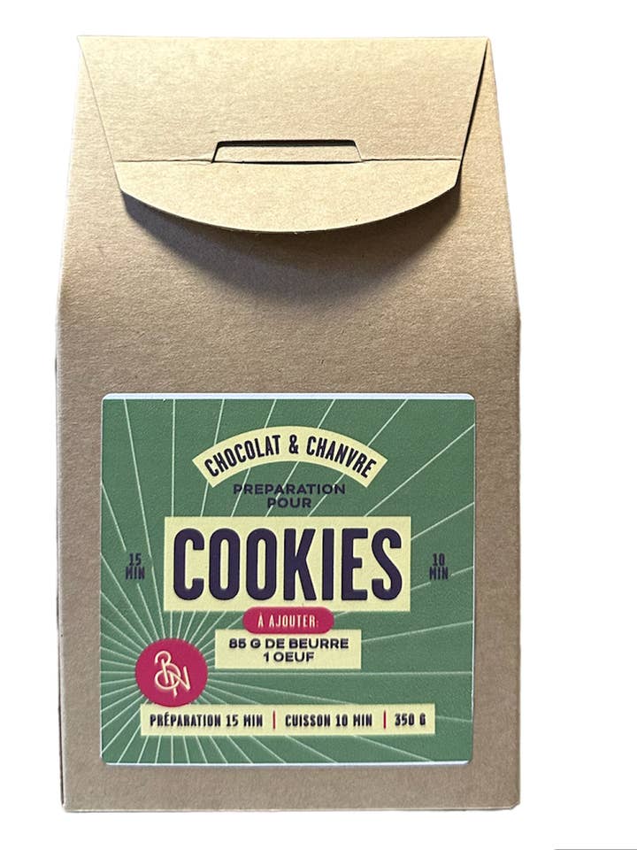 Preparato per biscotti con canapa e gocce di cioccolato fondente per la vendita all'ingrosso da parte di FERME DE LA BELLE NOE