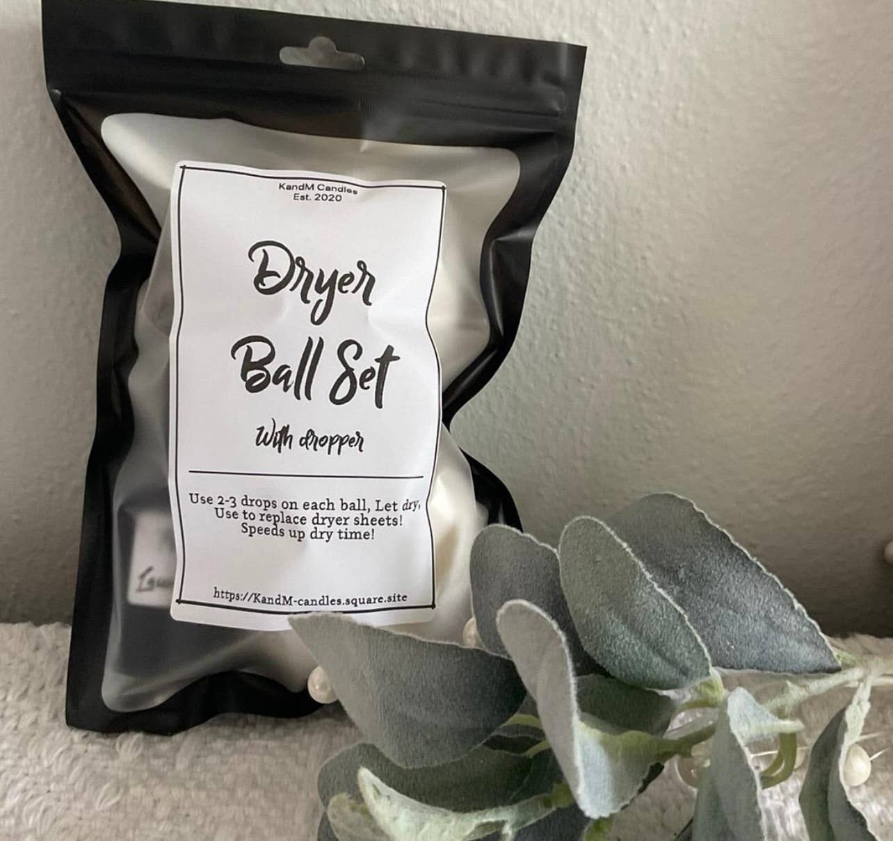 KandM Candles and Decor - Wholesale Dryer balls - 2 Pack Dryer Balls With Fragrance Dropper